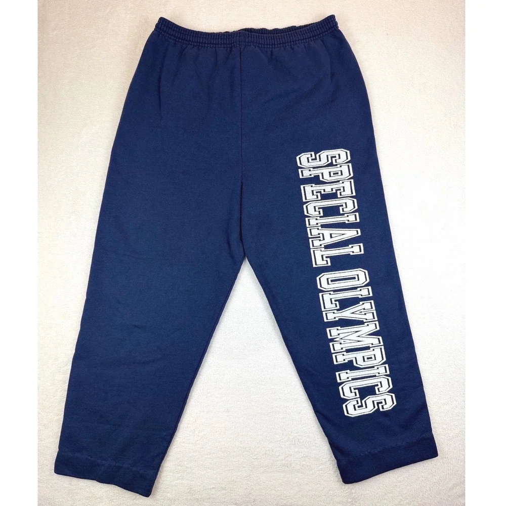Vintage Champion Special Olympics Navy Blue Sweatpants Large Made in‎ Mexico Y2K